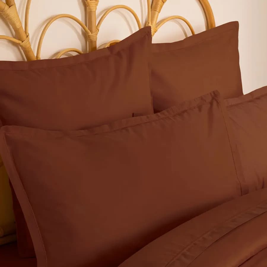 Federa per guanciale 70x50 cm in cotone terracotta - Bellini
