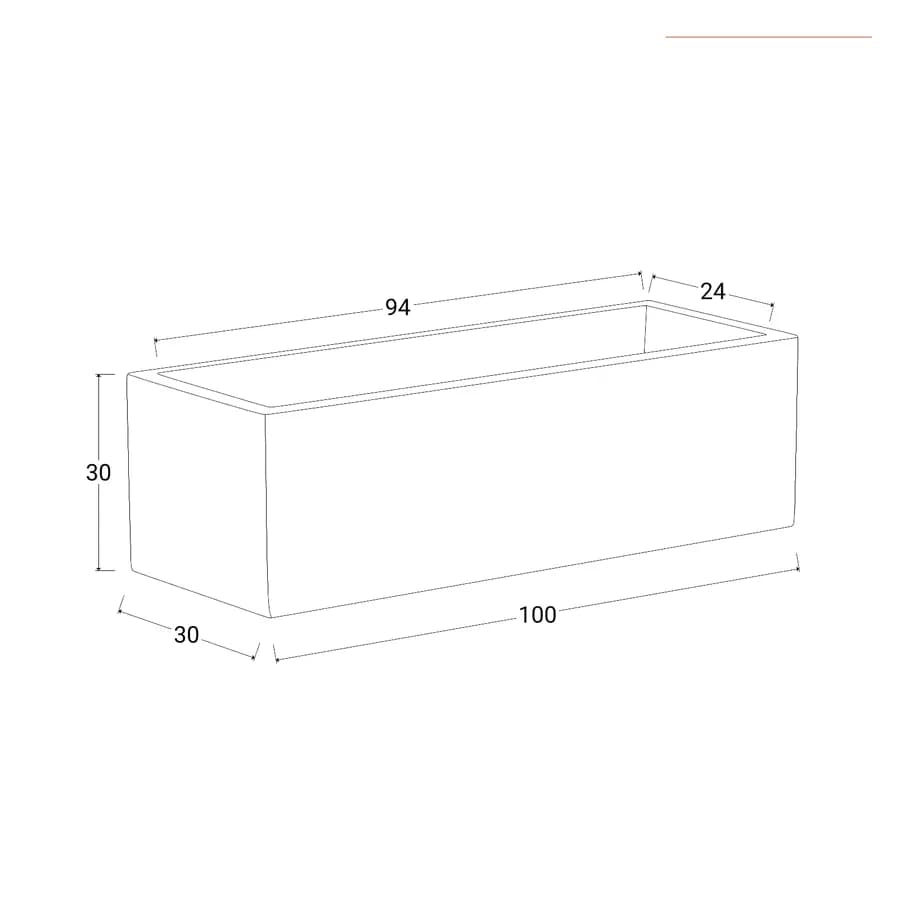 Vaso da esterno 100x30 h cm tutta capienza in polietilene blu - Melbourne
