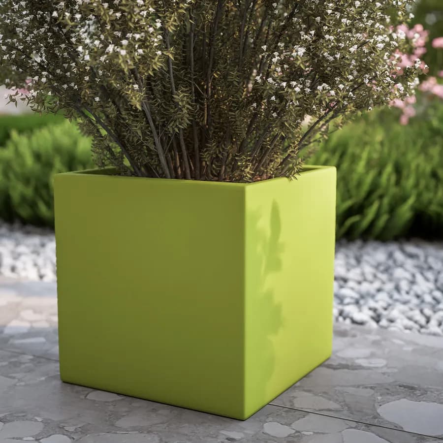 Vaso da esterno 30x30 h cm tutta capienza in polietilene verde kiwi - Melbourne