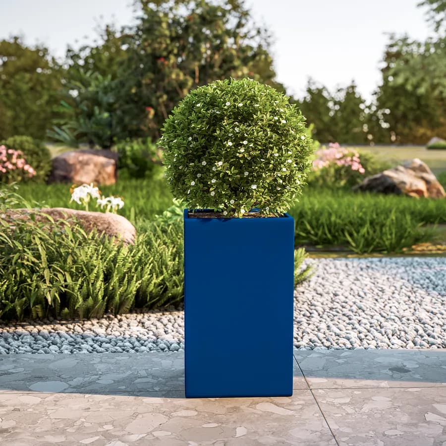 Vaso da esterno 30x50 h cm tutta capienza in polietilene blu - Melbourne
