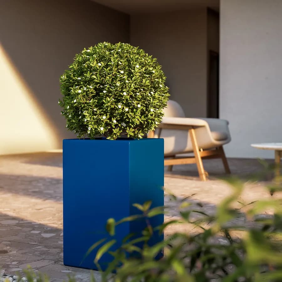 Vaso da esterno 30x50 h cm tutta capienza in polietilene blu - Melbourne