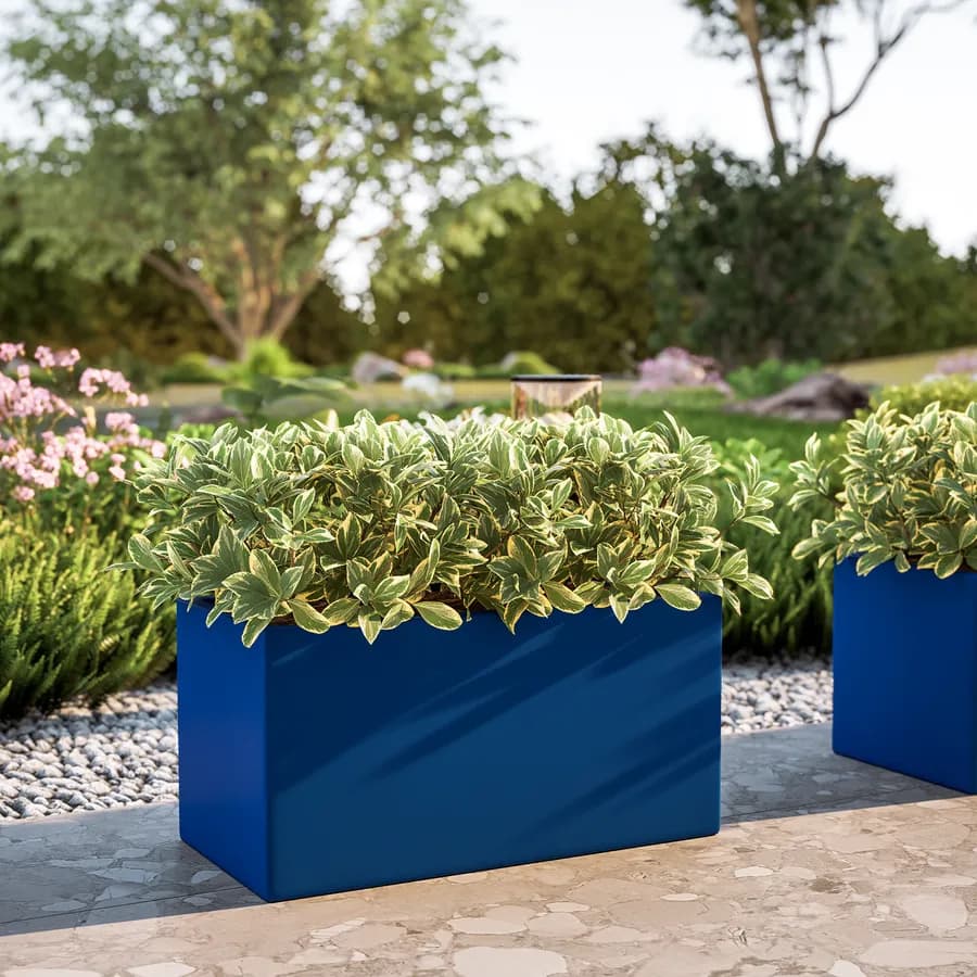 Vaso da esterno 60x30 h cm tutta capienza in polietilene blu - Melbourne