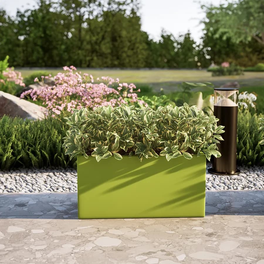 Vaso da esterno 60x30 h cm tutta capienza in polietilene verde kiwi - Melbourne