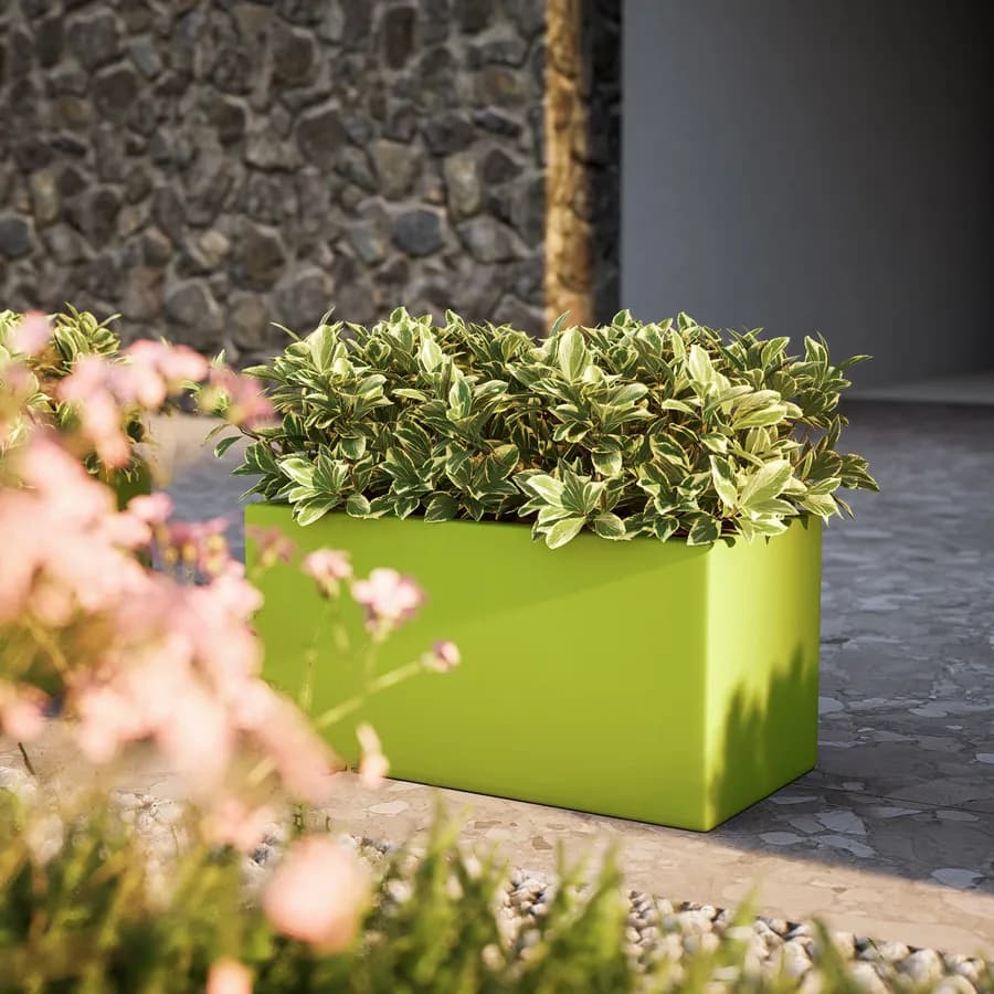 Vaso da esterno 60x30 h cm tutta capienza in polietilene verde kiwi - Melbourne