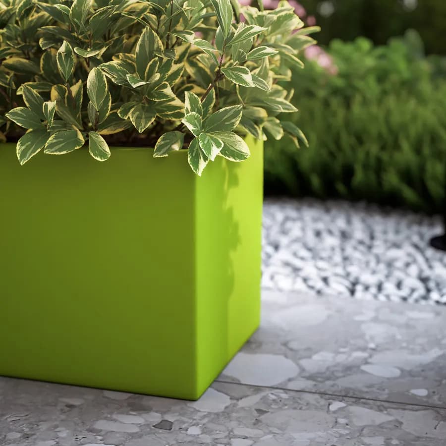Vaso da esterno 60x30 h cm tutta capienza in polietilene verde kiwi - Melbourne