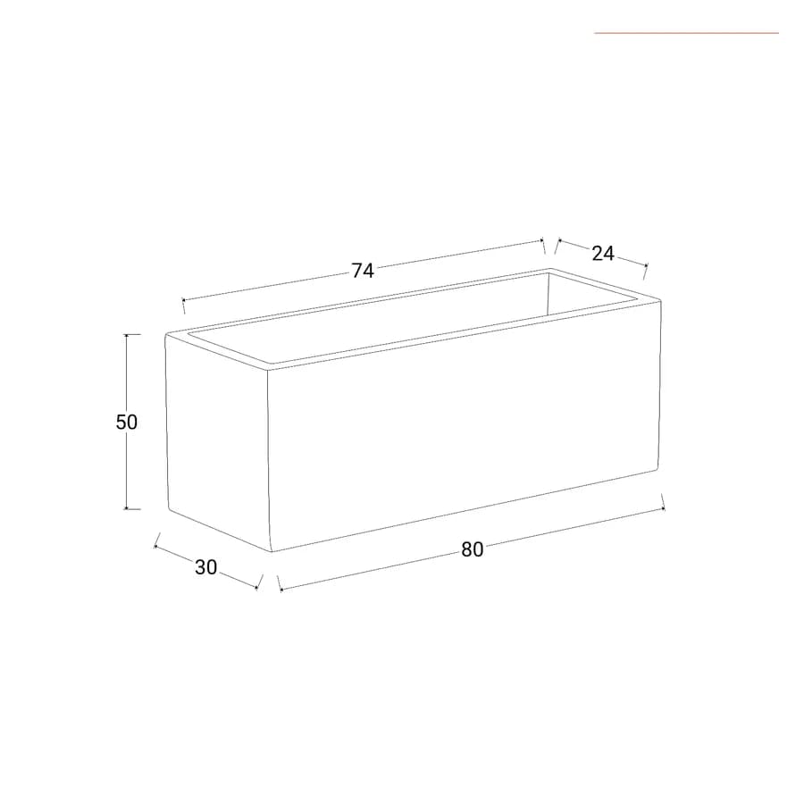 Vaso da esterno 80x50 h cm tutta capienza per esterni in polietilene bianco - Melbourne