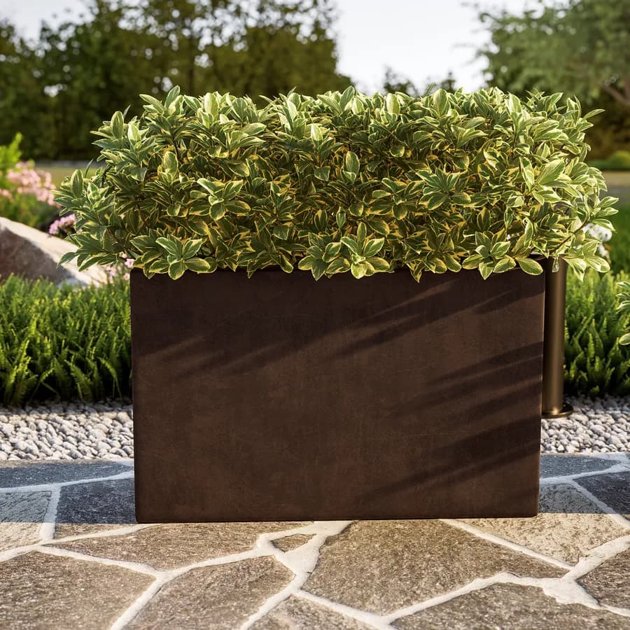 Vaso da esterno 80x50 h cm tutta capienza per esterni in polietilene bronzo - Melbourne