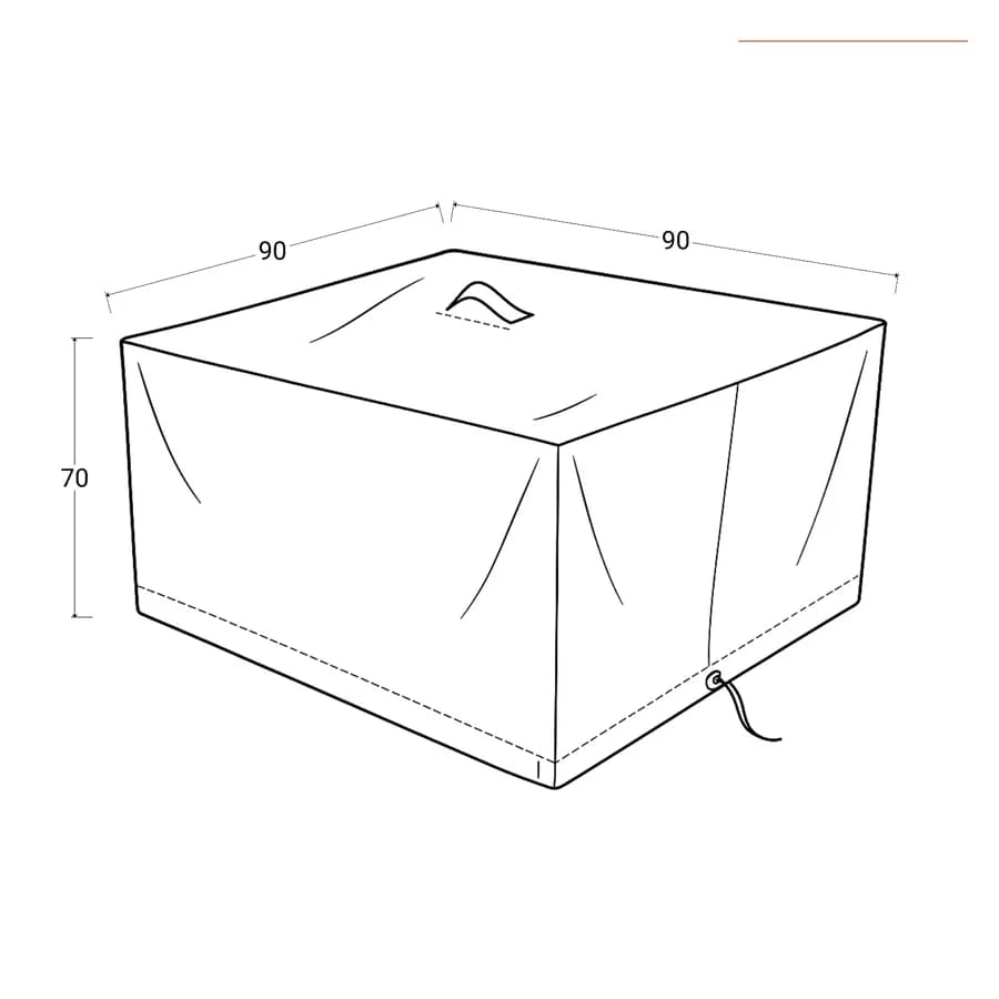 Copertura protettiva per tavolo in poliestere idrorepellente antracite 90x90x70h cm con coulisse regolabile - Wakanda