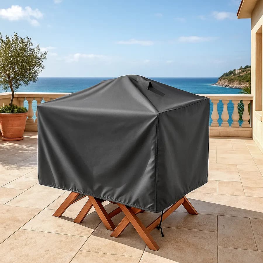 Copertura protettiva per tavolo in poliestere idrorepellente antracite 90x90x70h cm con coulisse regolabile - Wakanda