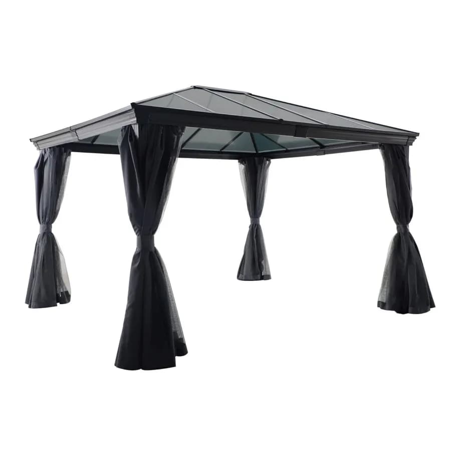 Gazebo 3,6x3 m con tende laterali richiudibili grafite - Shine