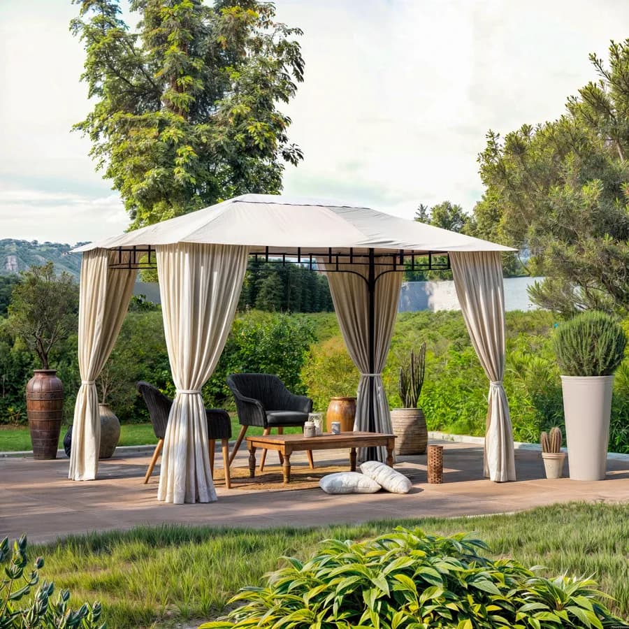 Gazebo 3x2 m con tende laterali richiudibili - Easy