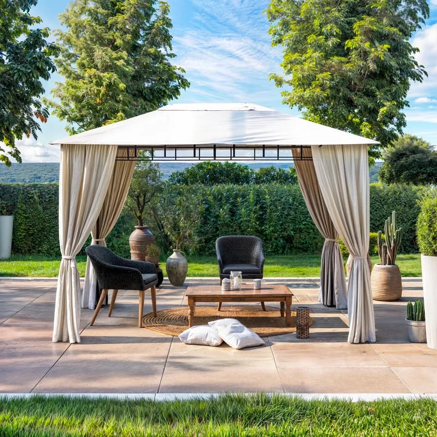 Gazebo 3x2 m con tende laterali richiudibili - Easy
