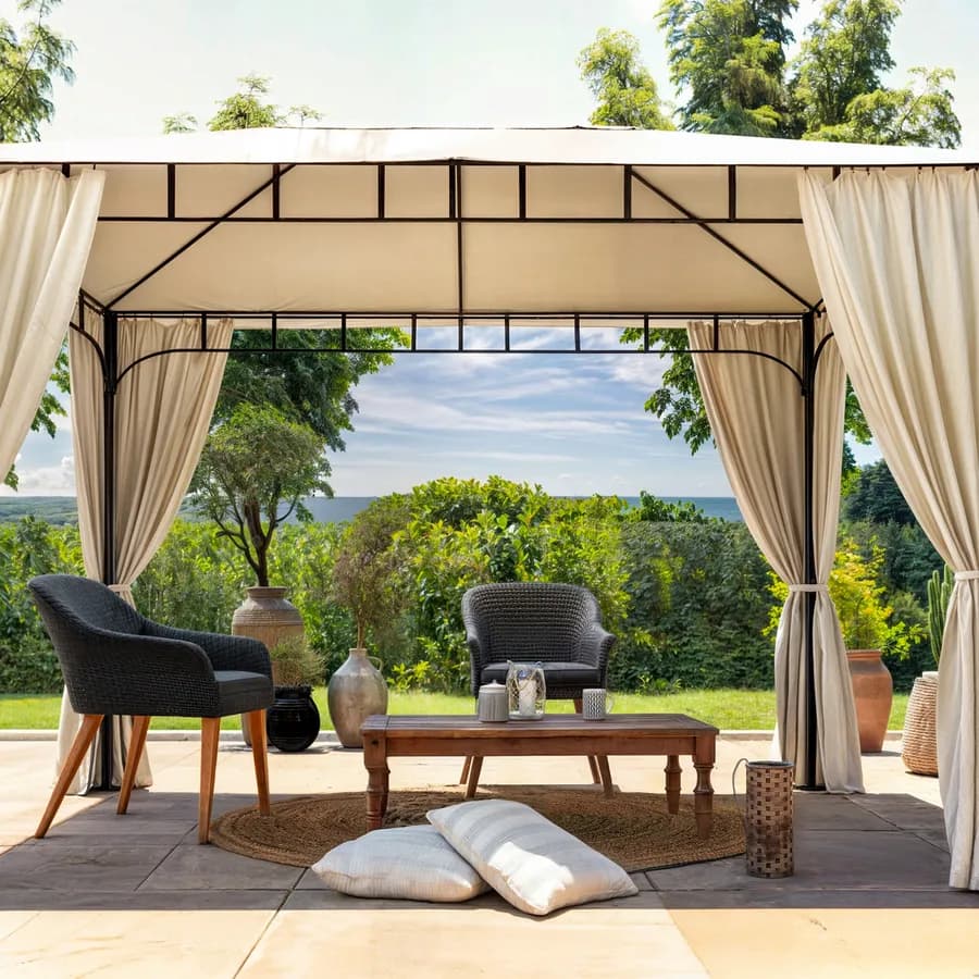 Gazebo 3x2 m con tende laterali richiudibili - Easy
