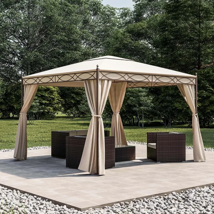 Gazebo 3x3 metri con tende e zanzariere - Elite