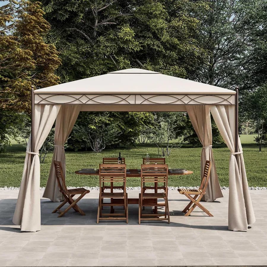 Gazebo 3x3 metri con tende e zanzariere - Elite