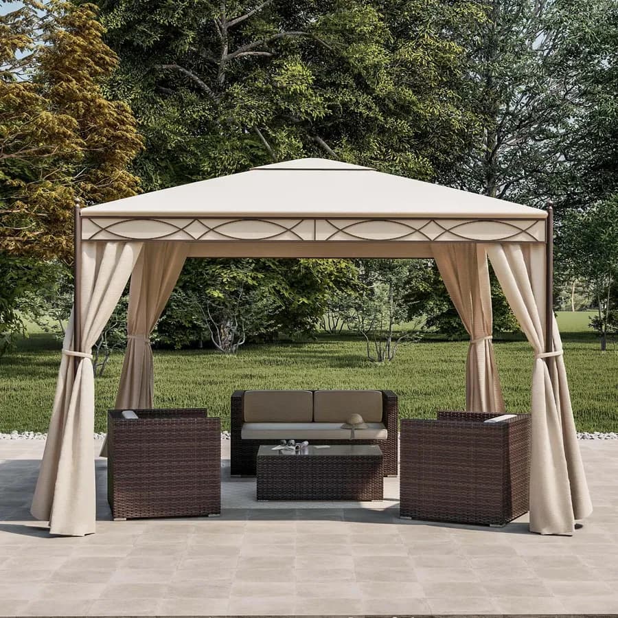 Gazebo 3x3 metri con tende e zanzariere - Elite