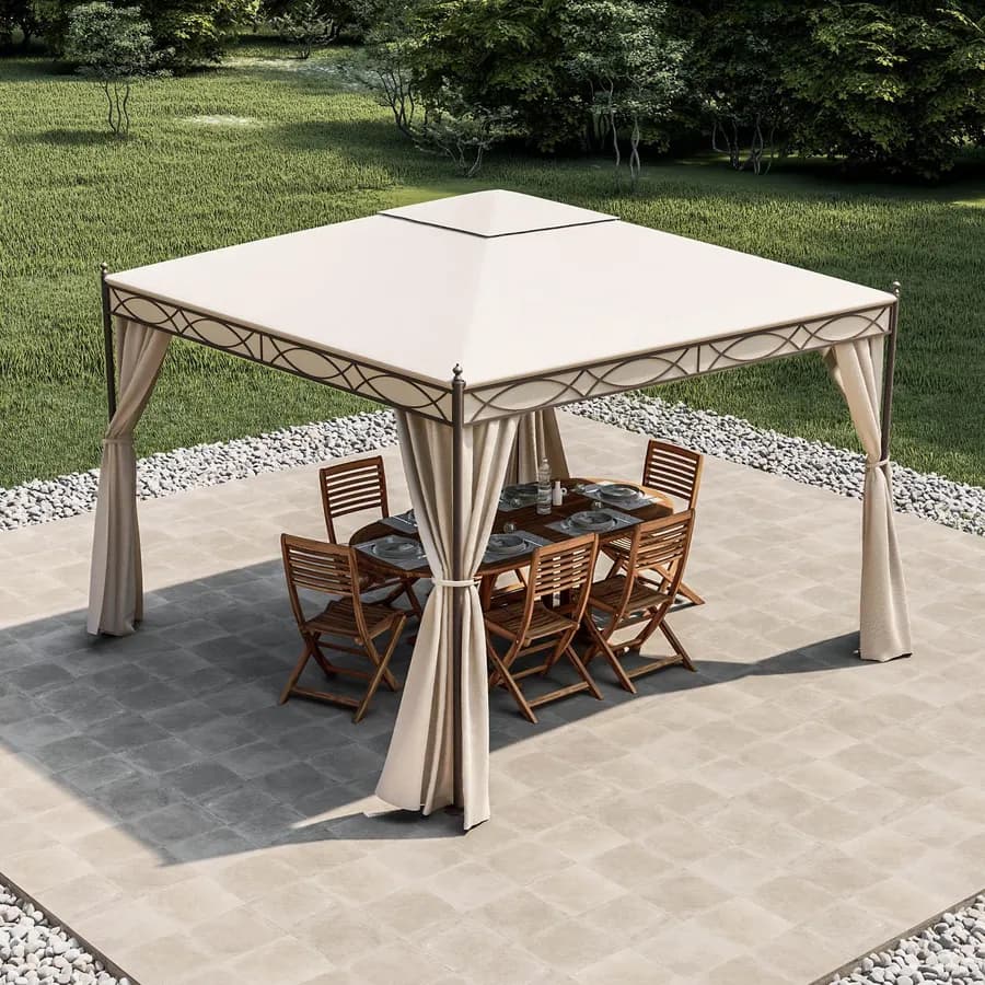 Gazebo 3x3 metri con tende e zanzariere - Elite