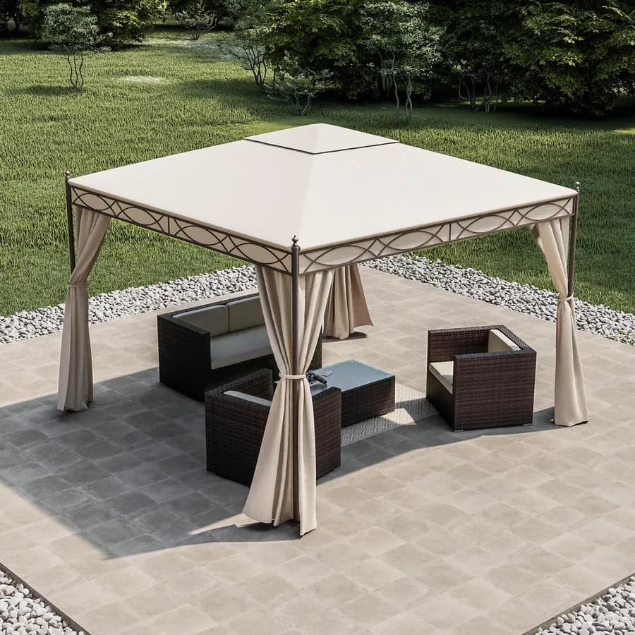 Gazebo 3x3 metri con tende e zanzariere - Elite