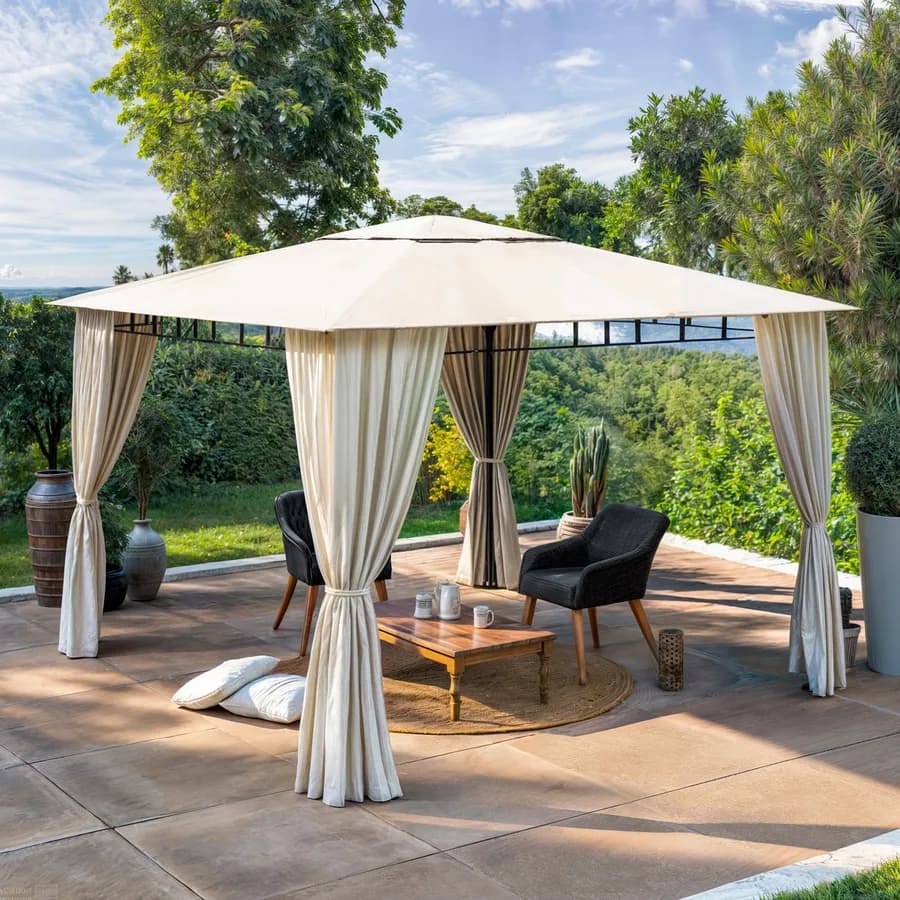 Gazebo 3x3 m con tende laterali richiudibili - Easy