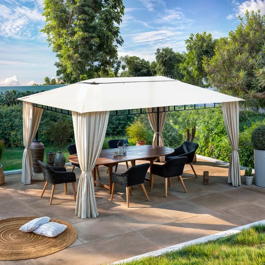 Gazebo 3x4 m con tende laterali richiudibili - Easy