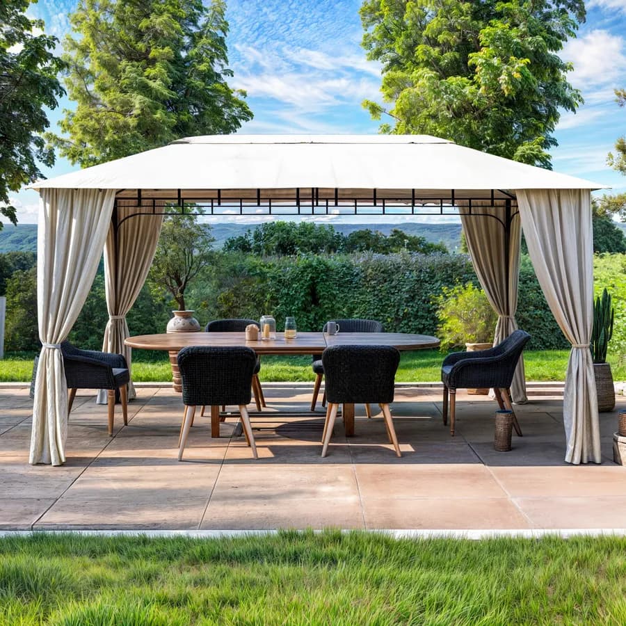 Gazebo 3x4 m con tende laterali richiudibili - Easy