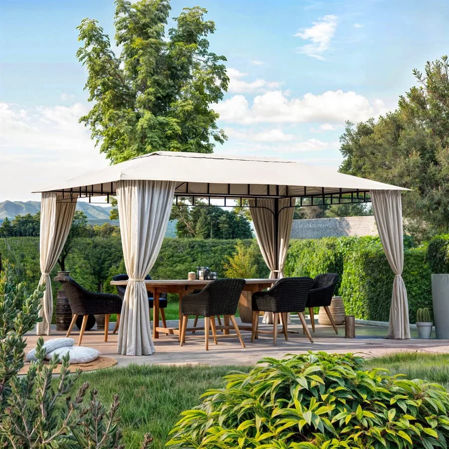 Gazebo 3x4 m con tende laterali richiudibili - Easy