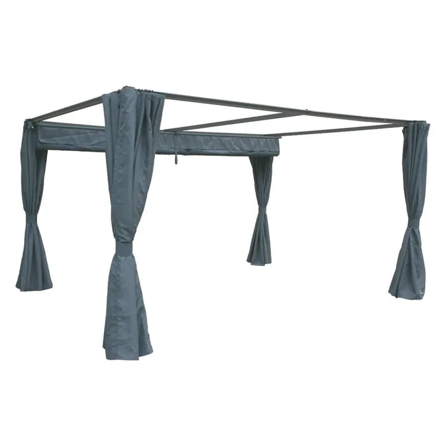 Gazebo 3x4 m in alluminio con telo in poliestere grigio - Cefalù