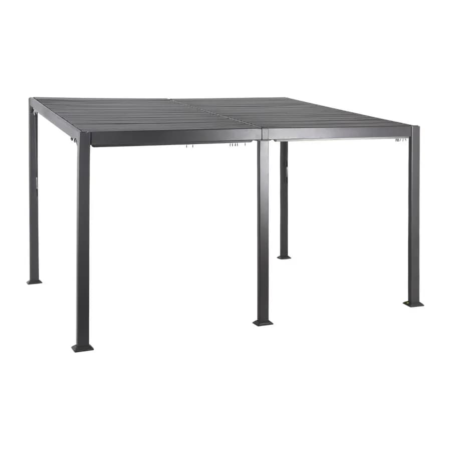 Gazebo pergola 4x3 m con tetto a lamelle in alluminio grigio - Miro