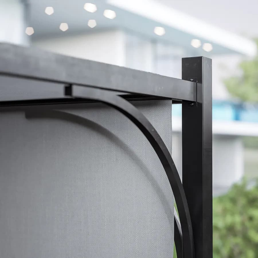 Gazebo 4x4 m con tetto scorrevole grigio e struttura antracite - Edvige