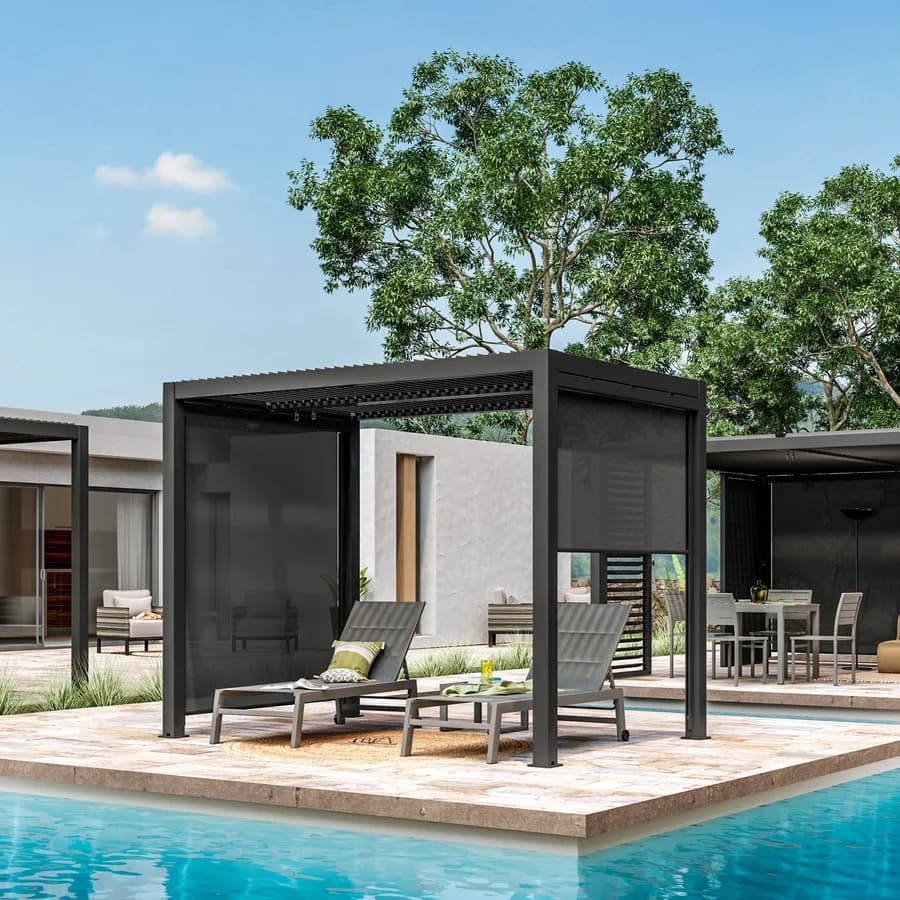 Gazebo bioclimatico 3x2 m in alluminio antracite - Enea