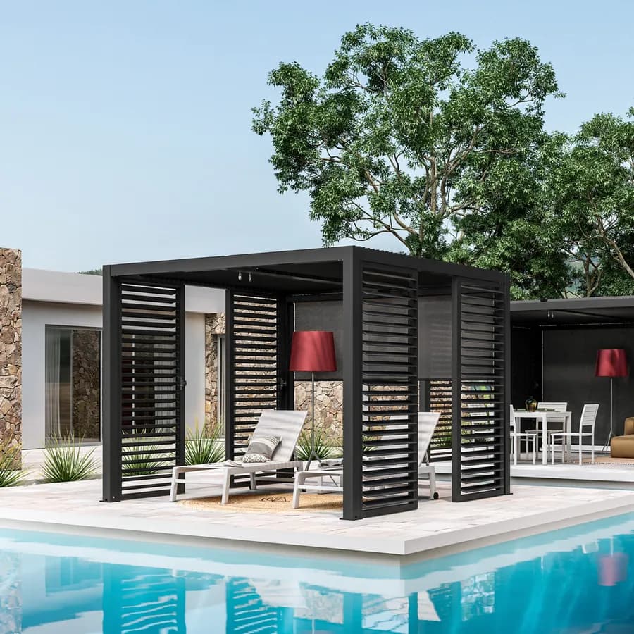 Gazebo bioclimatico 3x3 m in alluminio antracite - Enea