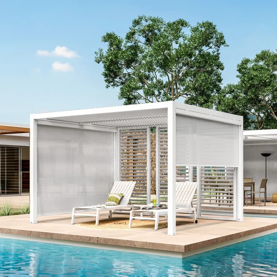 Gazebo bioclimatico 3x3,6 m in alluminio bianco - Enea