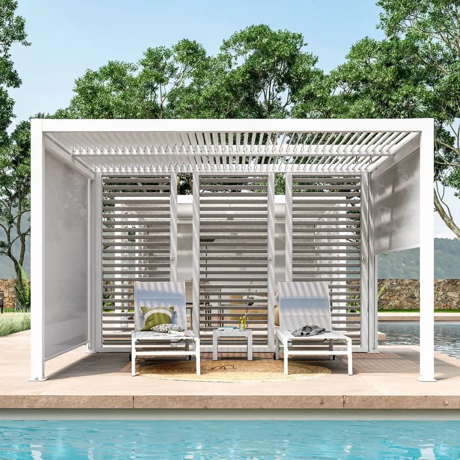 Gazebo bioclimatico 3x3,6 m in alluminio bianco - Enea