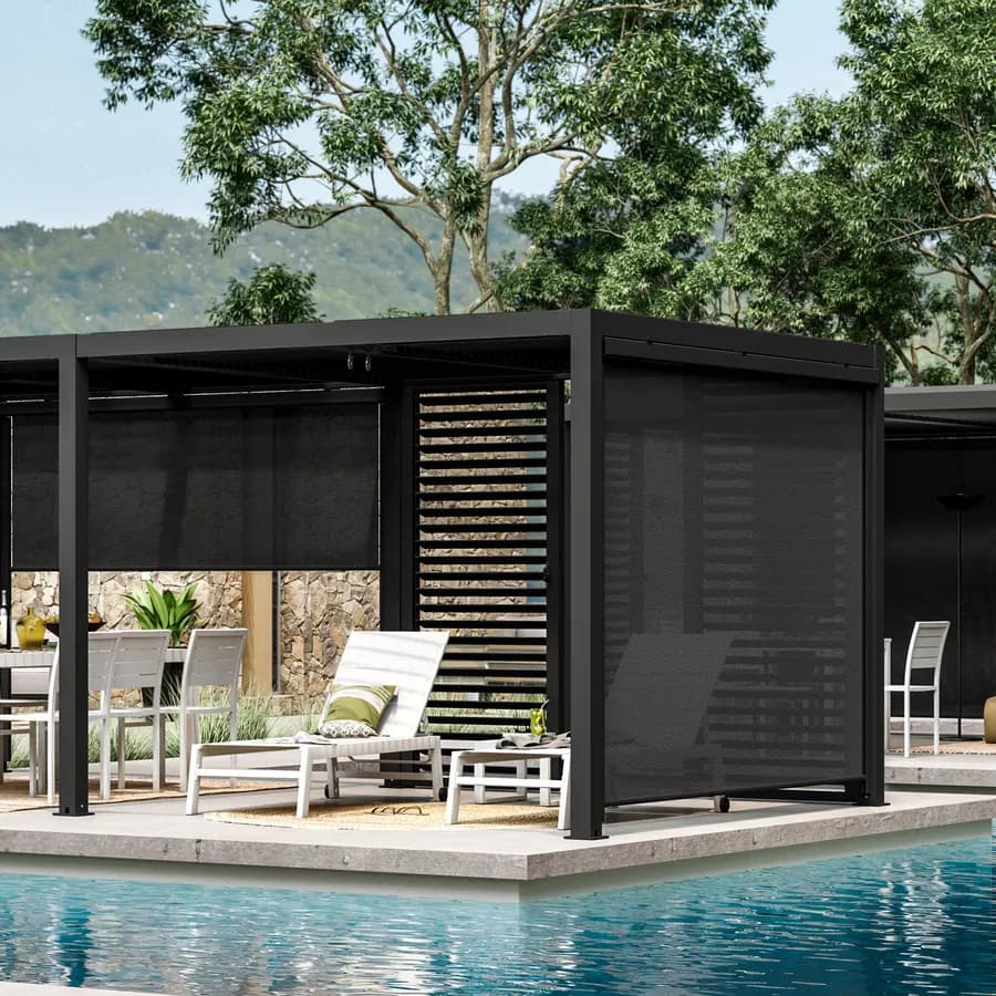 Gazebo bioclimatico 3x6 m in alluminio antracite - Enea