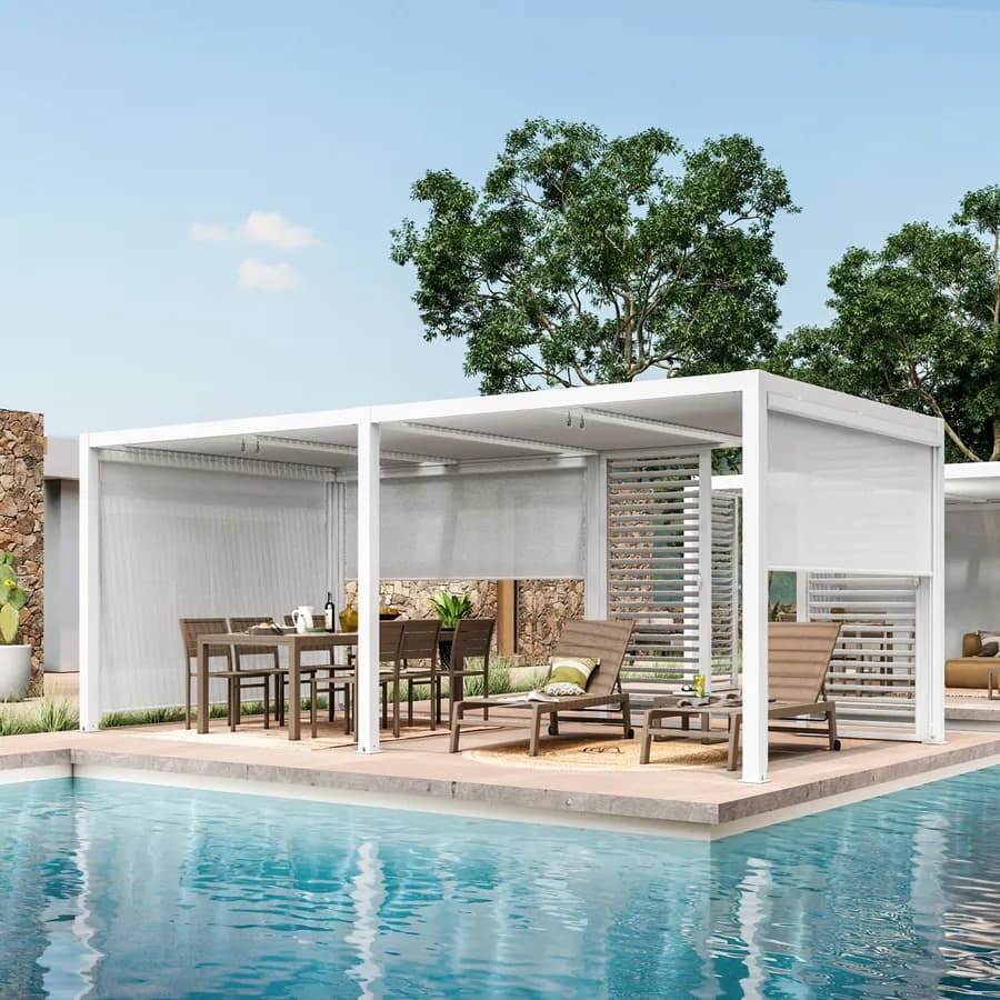 Gazebo bioclimatico 3x6 m in alluminio bianco - Enea