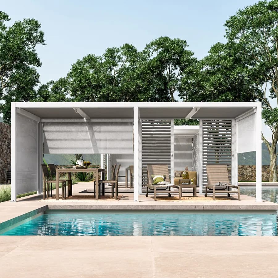 Gazebo bioclimatico 3x6 m in alluminio bianco - Enea