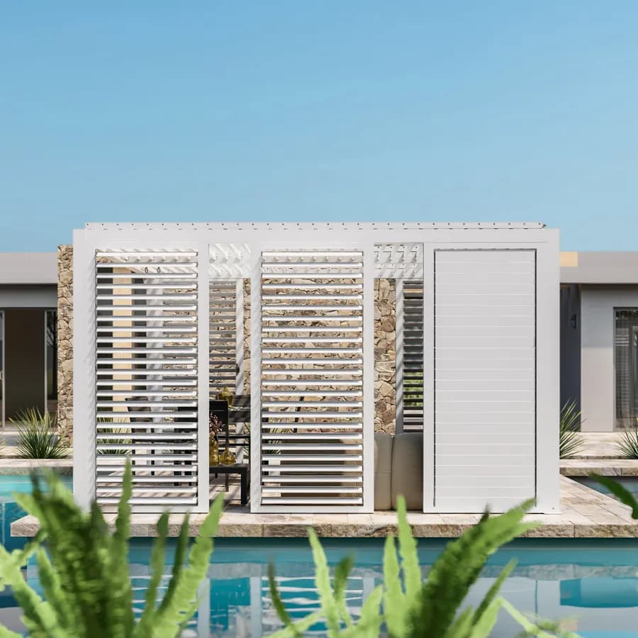 Gazebo bioclimatico 4x4 m in alluminio bianco - Enea