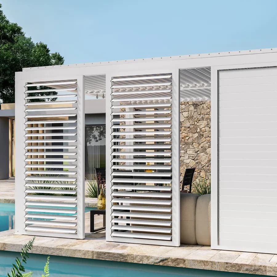 Gazebo bioclimatico 4x4 m in alluminio bianco - Enea