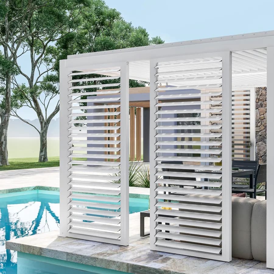 Gazebo bioclimatico 4x4 m in alluminio bianco - Enea