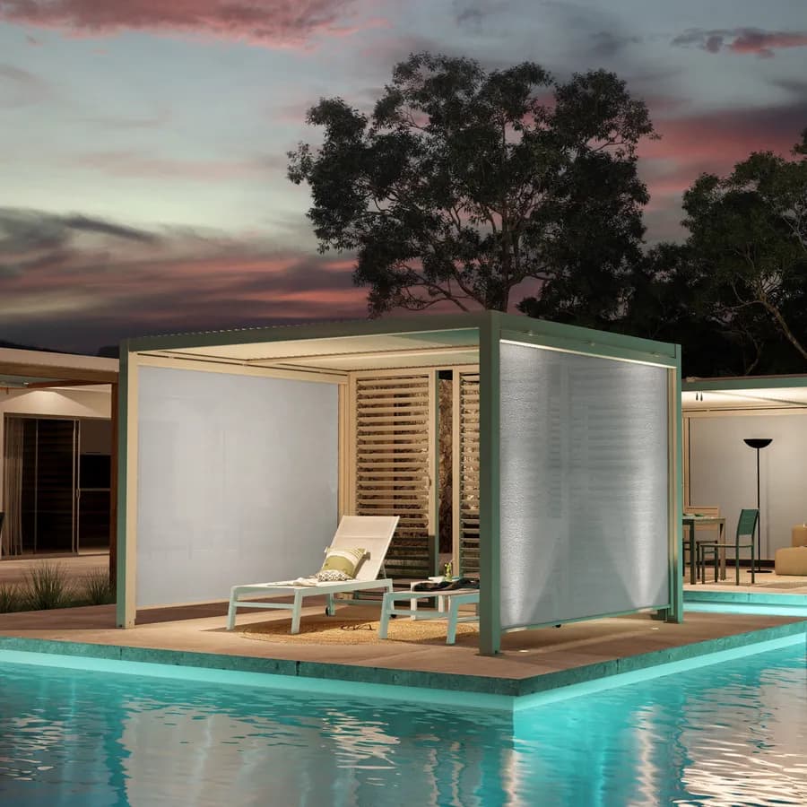 Gazebo bioclimatico 3x3,6 m in alluminio tortora - Enea