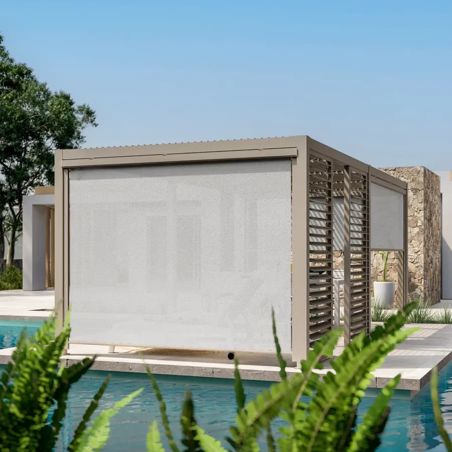 Gazebo bioclimatico 3x6 m in alluminio tortora - Enea