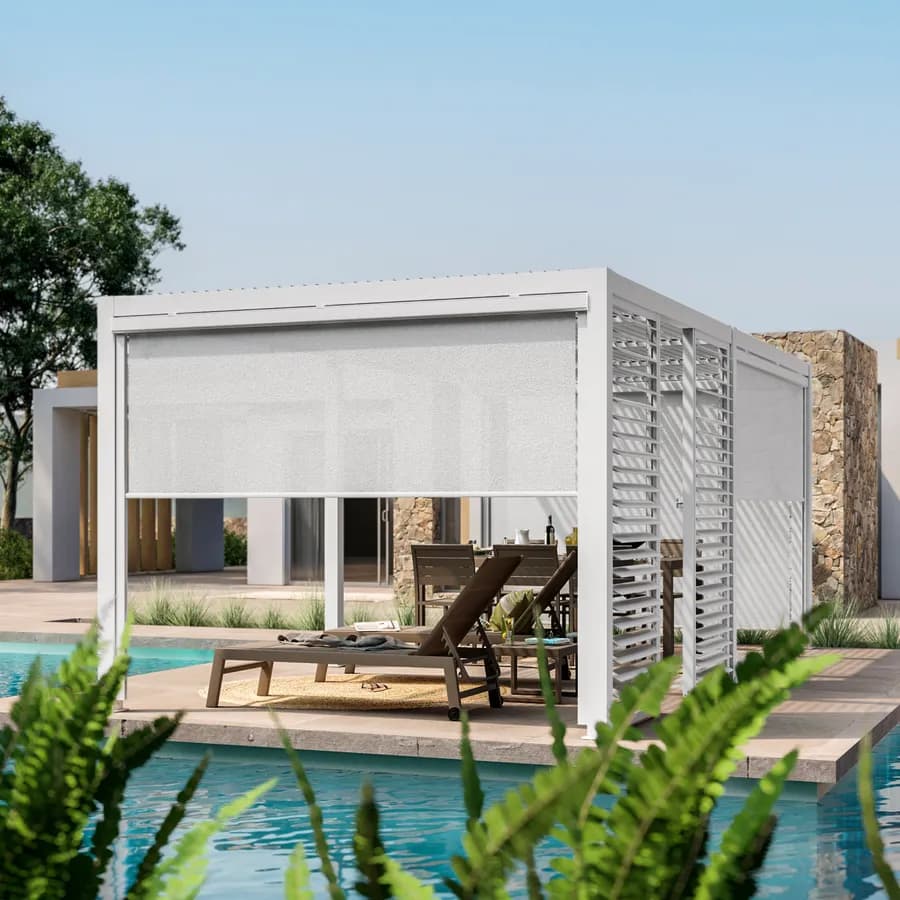 Gazebo bioclimatico 3,6x6 m in alluminio bianco - Enea
