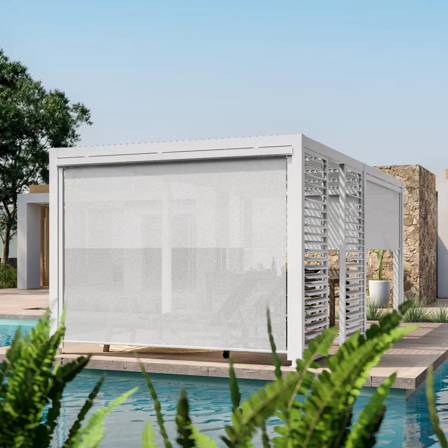 Gazebo bioclimatico 3,6x6 m in alluminio bianco - Enea