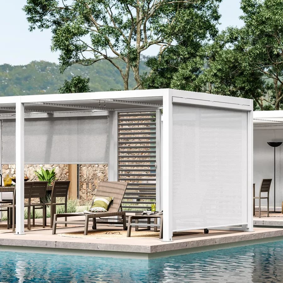 Gazebo bioclimatico 3,6x6 m in alluminio bianco - Enea