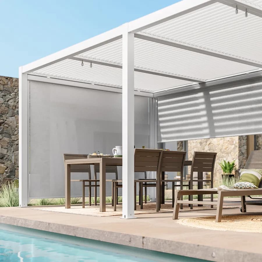 Gazebo bioclimatico 3,6x6 m in alluminio bianco - Enea