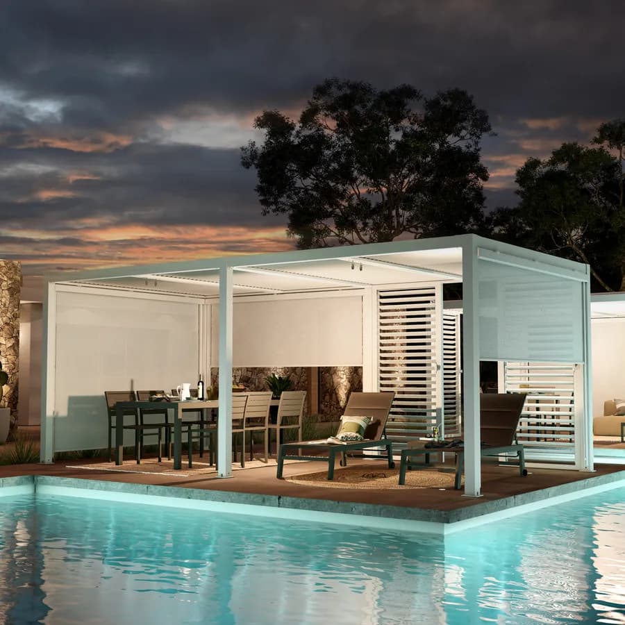 Gazebo bioclimatico 3,6x6 m in alluminio bianco - Enea