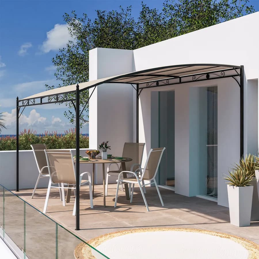 Gazebo da giardino pergola in metallo 4x3 metri con telo in poliestere – Hope