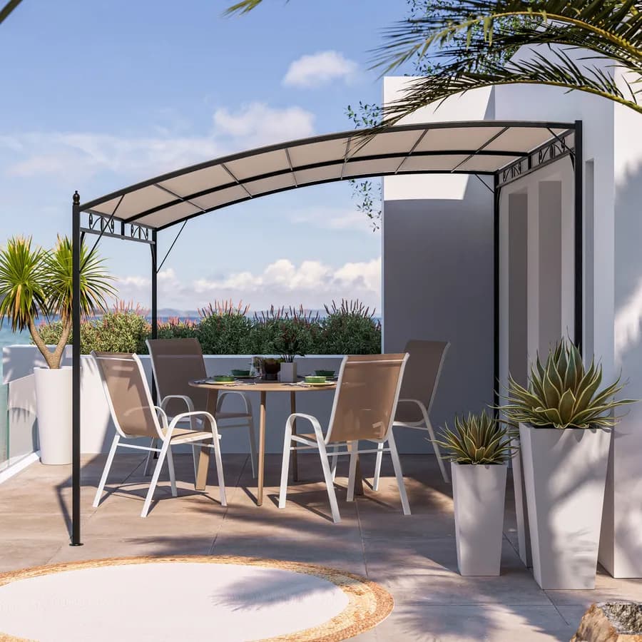Gazebo da giardino pergola in metallo 4x3 metri con telo in poliestere – Hope