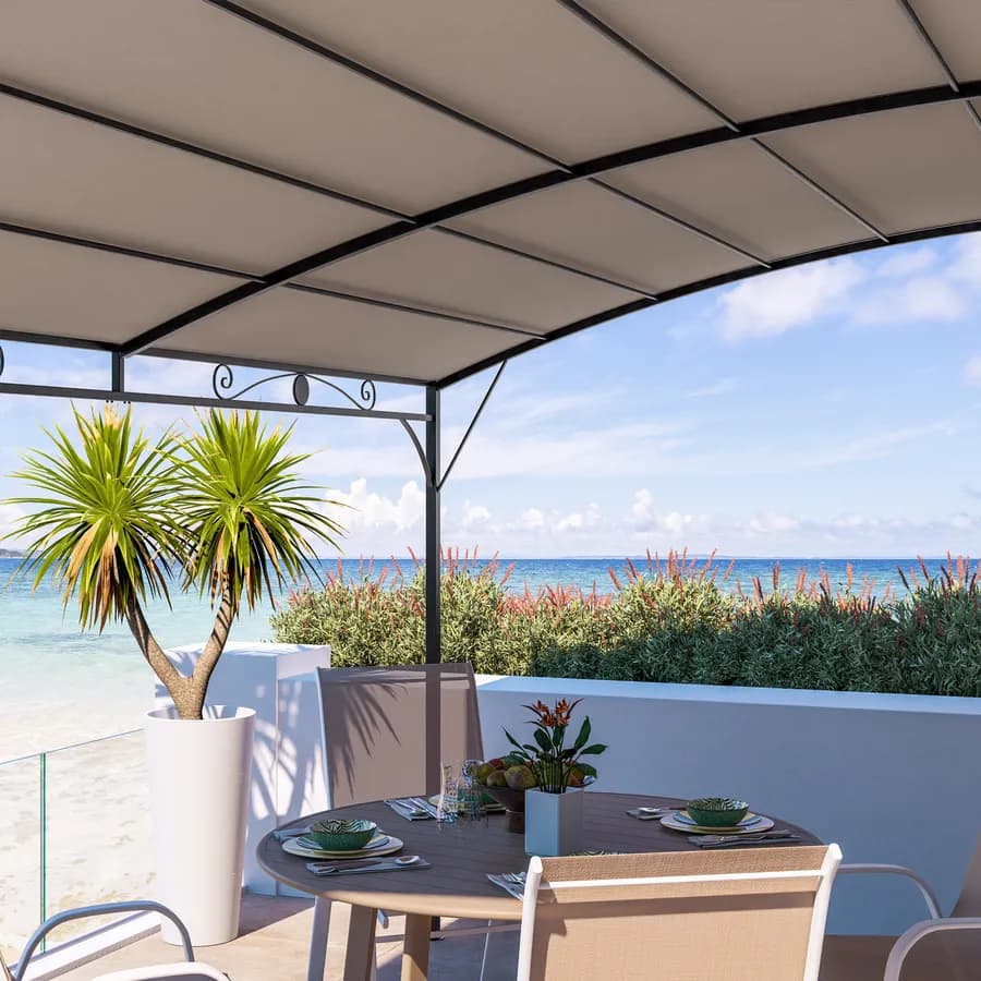 Gazebo da giardino pergola in metallo 4x3 metri con telo in poliestere – Hope