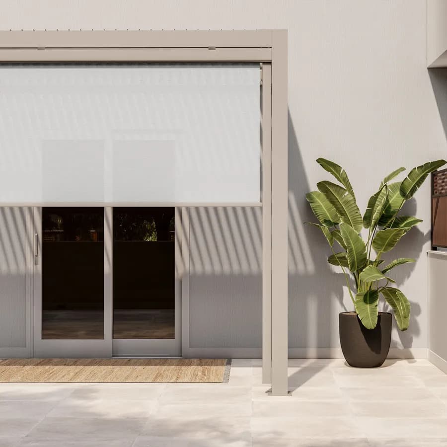 Pergola con tetto a lamelle 3x2 m in alluminio tortora - Enea